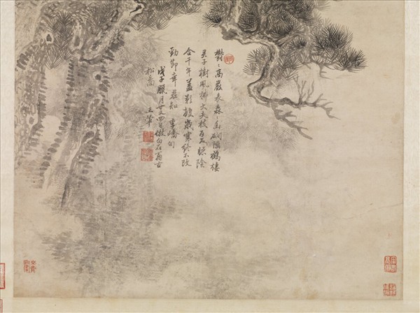 清王翬倣沈周古松圖　軸