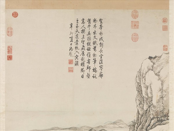 清錢維城畫江閣遠帆　軸