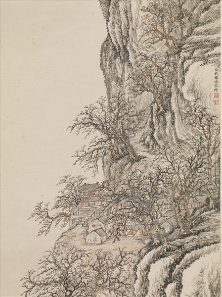 清錢維城畫江閣遠帆　軸