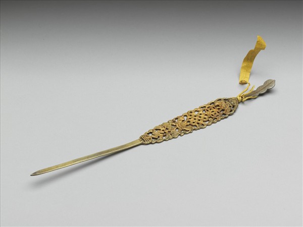 鍍金鏤空福壽萬年簪