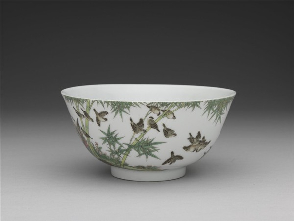 琺瑯彩竹雀圖碗