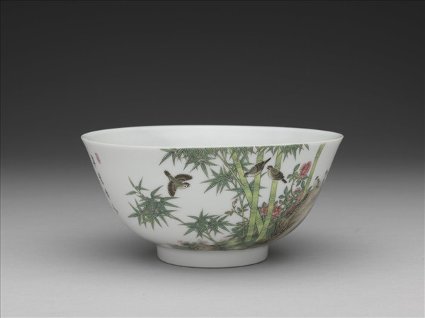 琺瑯彩竹雀圖碗