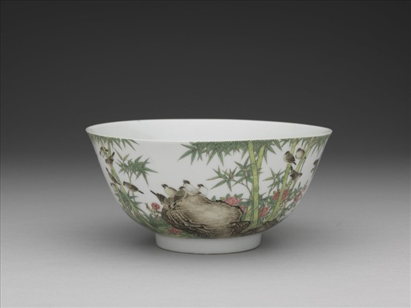 琺瑯彩竹雀圖碗