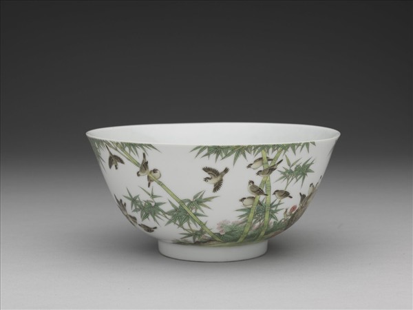 琺瑯彩竹雀圖碗