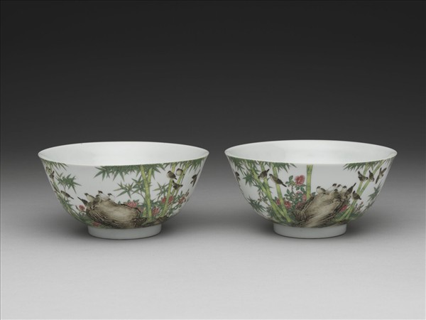 琺瑯彩竹雀圖碗