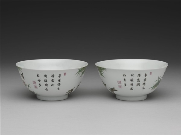 琺瑯彩竹雀圖碗