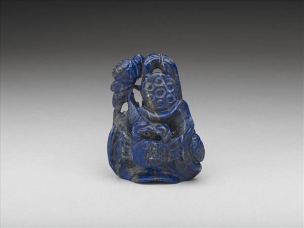 青金石鏤空蓮花墜飾