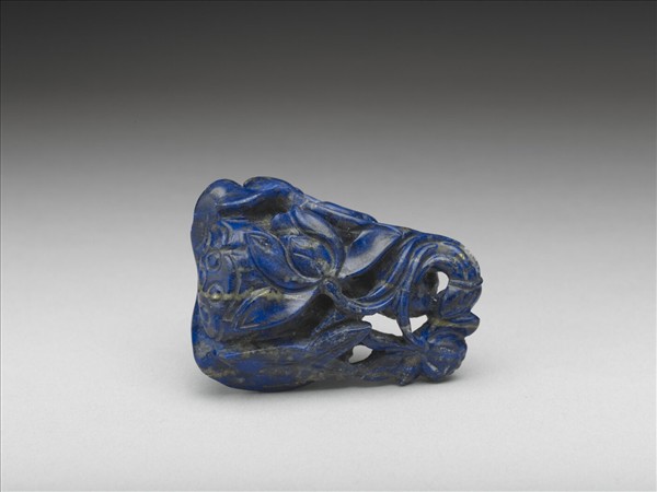 青金石鏤空蓮花墜飾