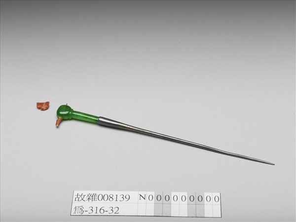 鍍金翠玉手形簪