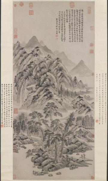 明杜瓊南湖草堂圖　軸