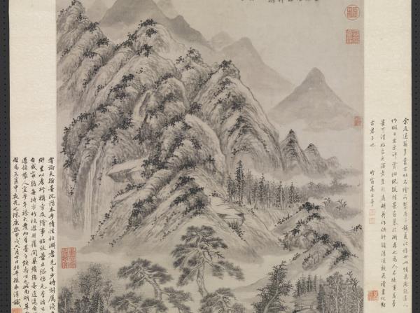 明杜瓊南湖草堂圖　軸