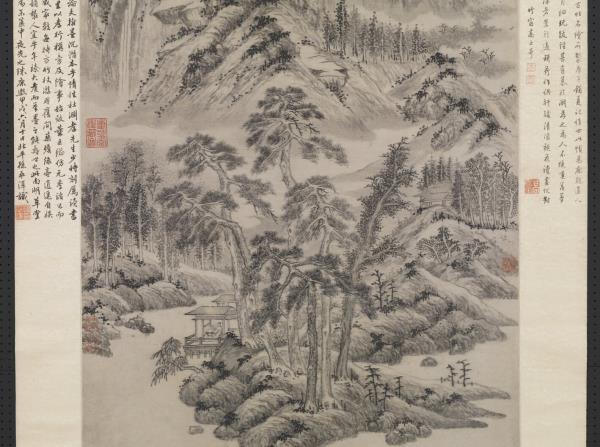 明杜瓊南湖草堂圖　軸