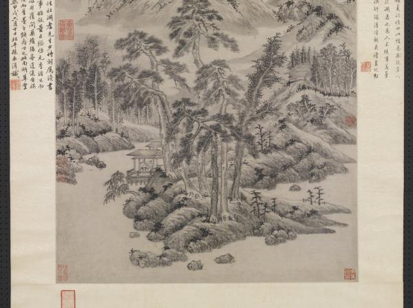 明杜瓊南湖草堂圖　軸