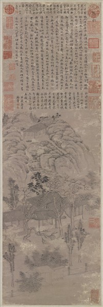 明杜瓊師林圖　軸