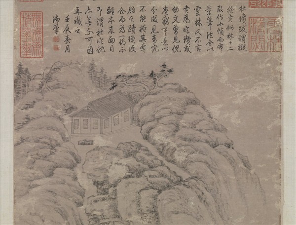 明杜瓊師林圖　軸