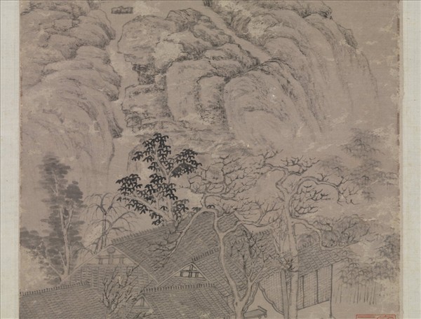 明杜瓊師林圖　軸