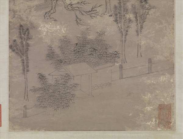 明杜瓊師林圖　軸