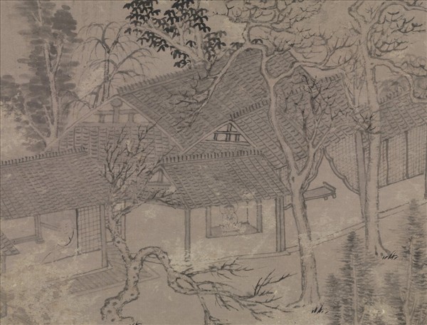 明杜瓊師林圖　軸