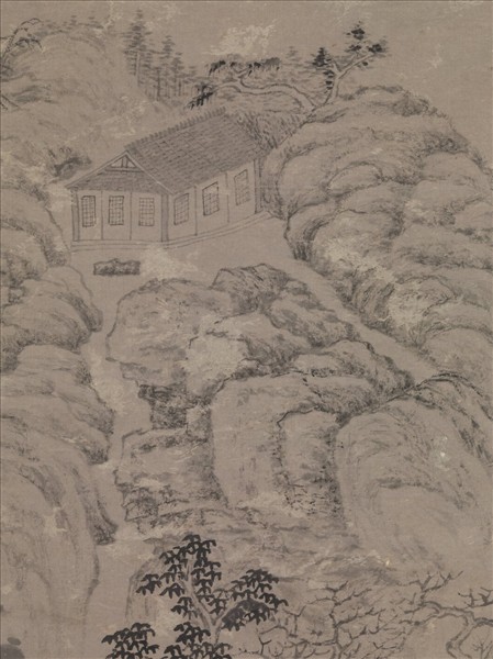 明杜瓊師林圖　軸