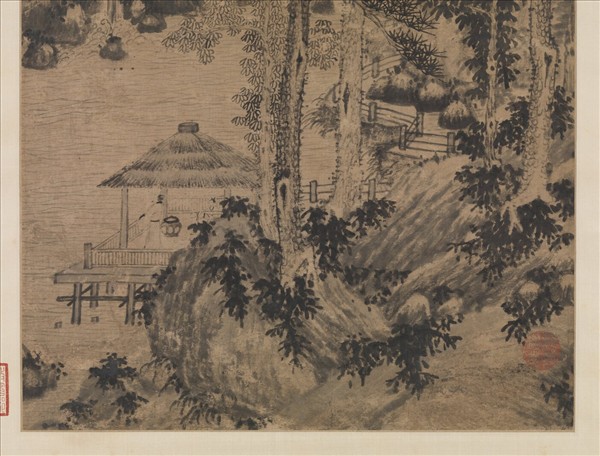 明杜瓊聽泉圖　軸