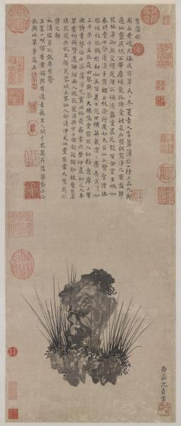 明沈貞吉畫菖蒲軸- 故宮