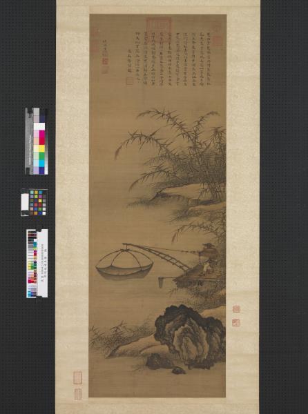明倪端捕魚圖　軸