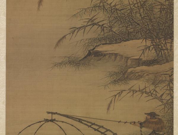 明倪端捕魚圖　軸