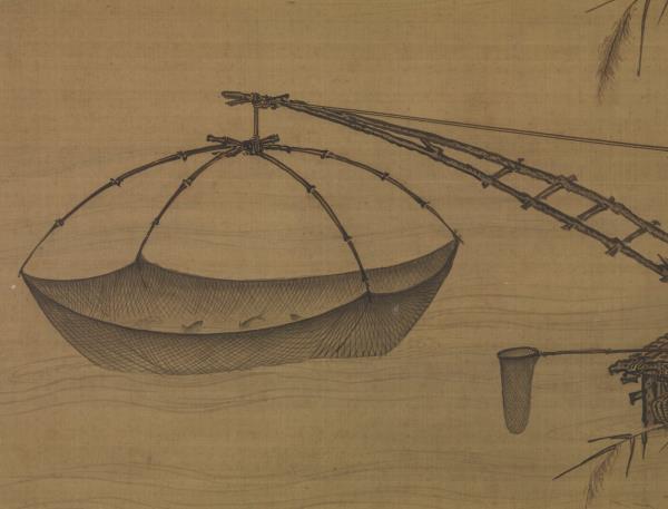明倪端捕魚圖　軸