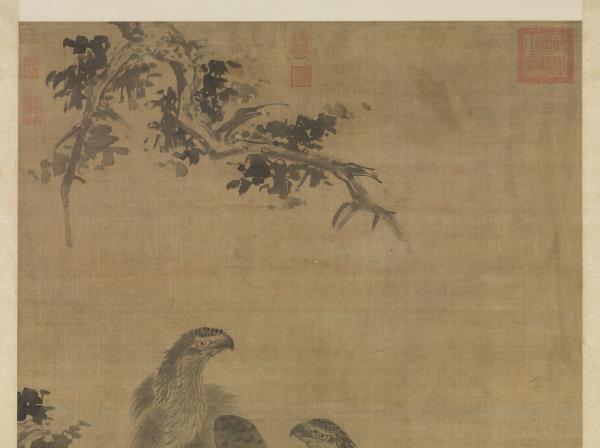 明林良畫鷹　軸