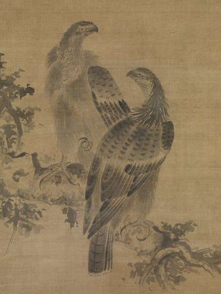 明林良畫鷹　軸