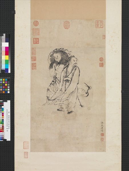 明吳偉仙蹤侶鶴圖　軸