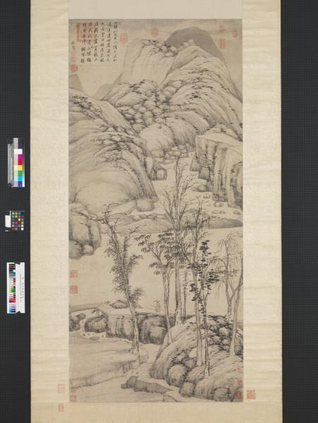 明沈周策杖圖　軸