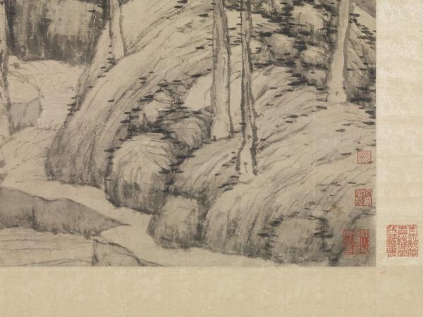 明沈周策杖圖　軸