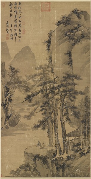 明沈周蒼厓高話圖　軸