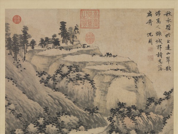 明沈周扁舟詩思圖　軸