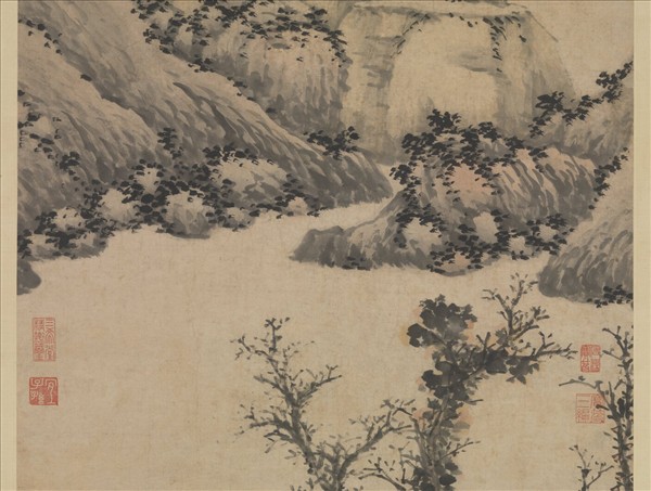 明沈周扁舟詩思圖　軸