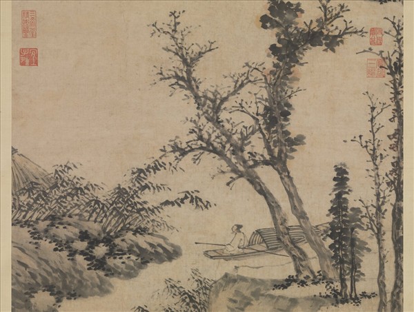 明沈周扁舟詩思圖　軸