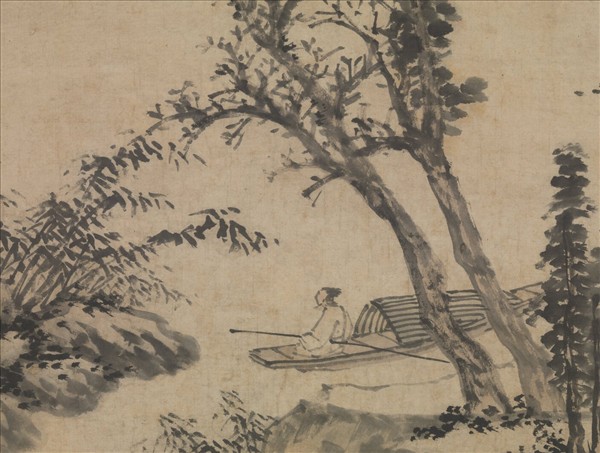 明沈周扁舟詩思圖　軸