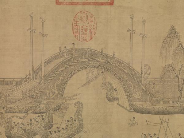 元王振鵬龍池競渡圖　卷