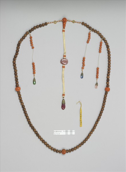 茄楠木刻「囍」字朝珠