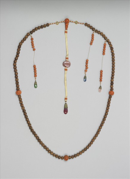 茄楠木刻「囍」字朝珠