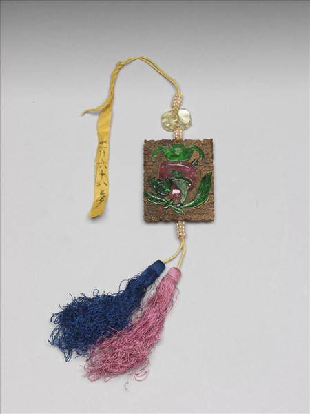 茄楠嵌寶石福壽香佩