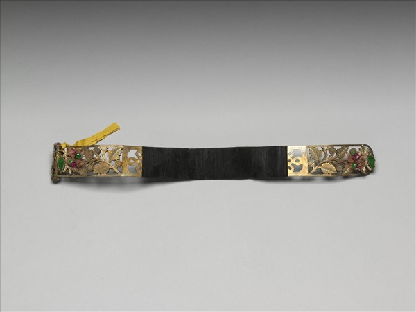 鍍金鏤空嵌珠寶扁方