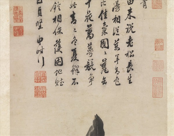 明陳栝畫萬年青　軸