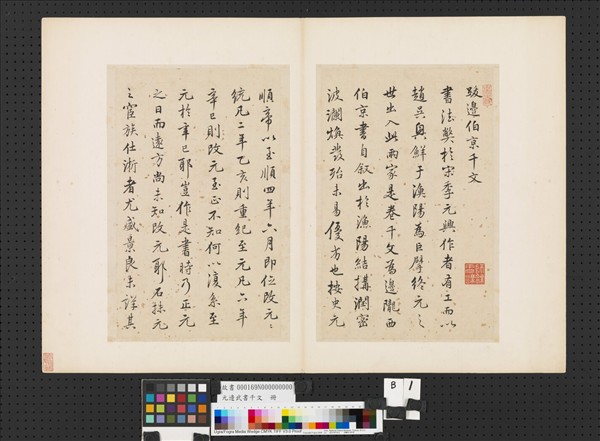 元邊武書千文　冊