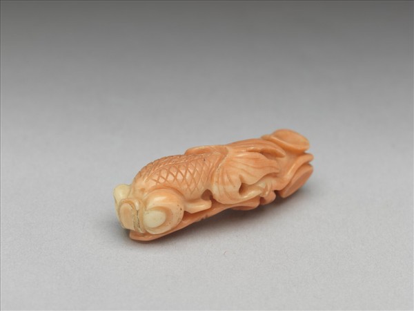 珊瑚金魚荷葉墜飾