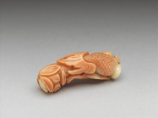 珊瑚金魚荷葉墜飾