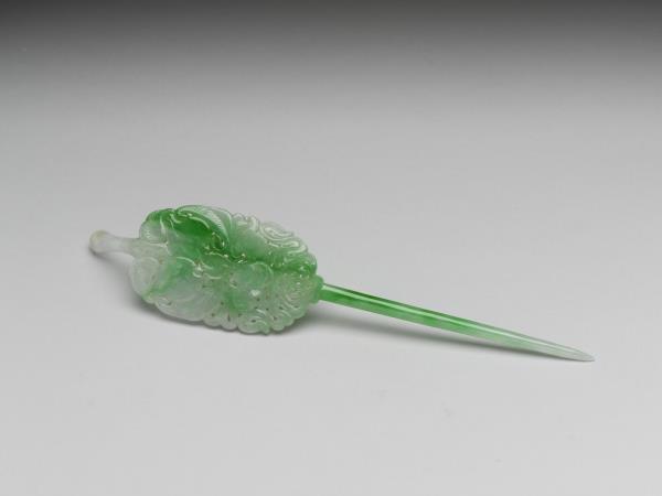 翠玉福壽耳挖簪