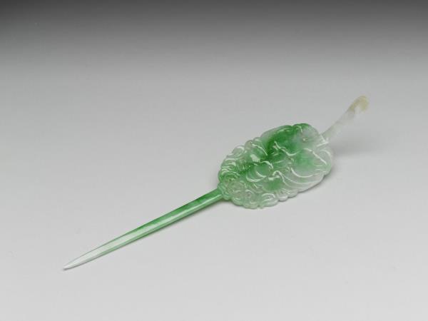 翠玉福壽耳挖簪