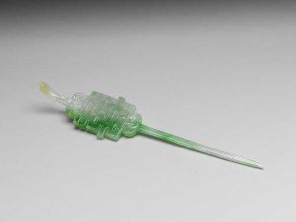 翠玉囍字耳挖簪